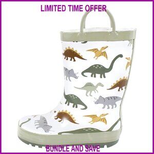 Waterproof Kids Rain Boots, Flexible PVC, Pull-On Loops, Outdoor Play